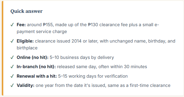 quick answer about NBI Clearance